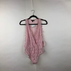 Topshop BodySuit US 8 Tie Side Lace Plunge Suit